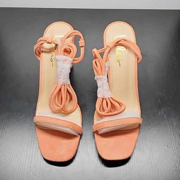 LULUS STYLE XYLIA PEACH NIB WOMEN'S SIZE 8.5 BEAUTIFUL - Picture 7 of 16